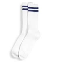 White cotton crew length postal uniform sock.