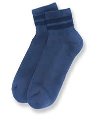 Blue Cotton Ankle Length Sock - L