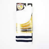 White Wrightsock Cushioned DLX Crew Length Sock