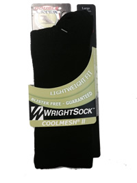 Black Wright Light Weight Crew Length Sock