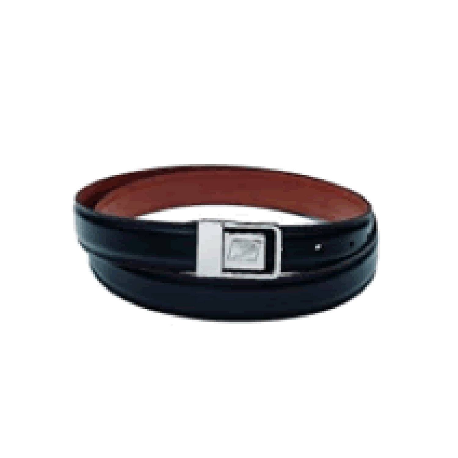 Black Leather Belt with Postal Eagle Logo Buckle - XL